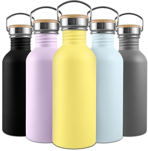 Bambaw Stainless Steel 1L Water Bottle - Yellow, Leak Proof & Reusable