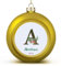 Initialen-Kugel-Ornamente, individueller Name, Buchstabe A, Kugel-Ornamente für Weihnachtsbaumdekoration, goldene Weihnachtskugel, Ornament, Weihnachtskugeln für Kinder, Freunde, Strumpffüller