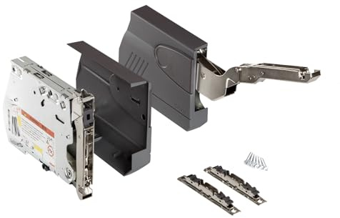 Klappenbeschlag Blum AVENTOS HK 20K2900 LF 3200-9000 mit Blumotion | für Hochklappen Öffnungswinkel 100° inkl. Abdeckkappen anthrazit und Frontbefestigungsset