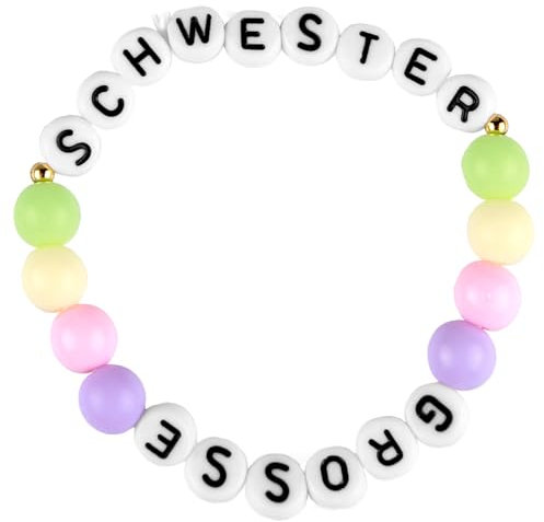 SpetngSake Schwester Armband - Elastisches Big Sister Perlenarmband, Handgefertigt - Wirst Große Schwester - Schönes Geschenk