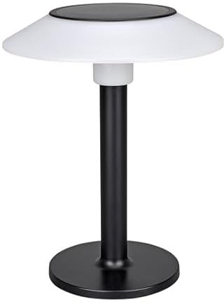 MeLiTec Solar-Tischleuchte SO47 - USB-C Ladekabel, Schwarz/Weiß - Stilvolle Outdoor- & Indoor-Leuchte mit integriertem Akku, Ideal für Balkon, Garten & Terrasse