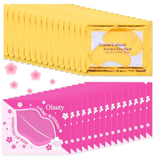 30 Pairs 24K Gold Eye Masks & Lip Masks, for Spa & Bachelorette Favors