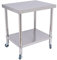 AOOUNGM Arbeitstisch 76x60x85cm, Commercial Edelstahltisch Werkbank, Tragfähigkeit 300kg Edelstahl Catering Arbeitstisch, Arbeitstisch für Küche mit 4 Rollen