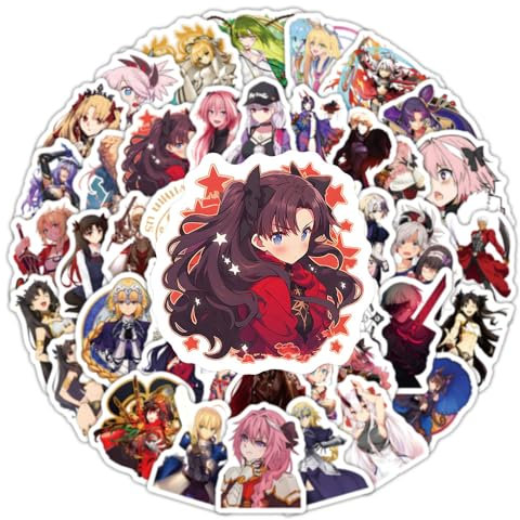 Fate Stickers Fate Figure Rin Tohsaka Shirou Emiya Stickers Vinyl Waterproof Decals Graffiti Stickers for Laptop Skateboard Phone Guitar Bike DIY Dekoration Decals
