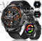 ESFOE Smartwatch Herren mit 500mAh Großakku für Android iOS, 1.43'' AMOLED Smartwatch mit 123 Sportmodi, Bluetooth-Anrufe, IP68 Wasserdicht Fitnessuhr mit Herzfreherzfrequenz/Schlafmonitor