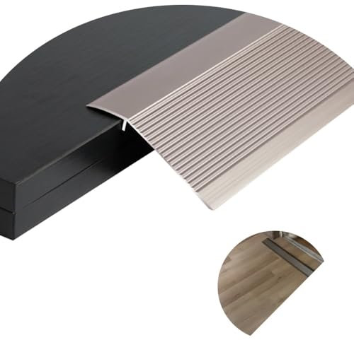 IMUNKT Alu Abschlussprofil, Boden-Leiste, Schwellen Übergangsschiene, Höhen Ausgleich 10-50mm, Übergangsprofil, Laminat,Teppich,Parkett,Vinyl(Purple Gold,L90cm/3ft)