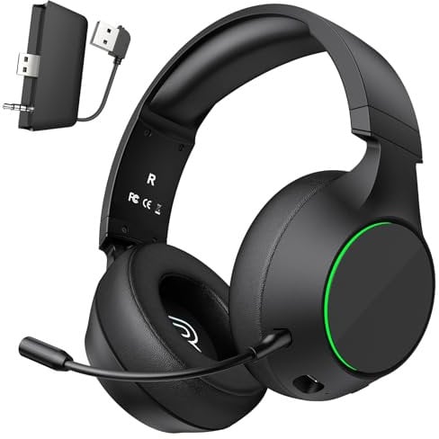 YPBDAN X4 Wireless Gaming Headset for Xbox Series X|S/PS5/PS4/PC - Bluetooth 5.3 & 2.4GHz Dual Mode, 70H Playtime, Noise Cancelling Mic, Low Latency, Compatible with Xbox One/Nintendo Switch/Mac