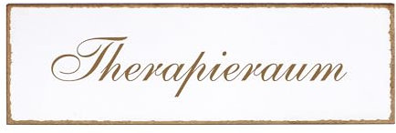 Dekolando Deko Türschild - Therapieraum - Schild 150 x 50 mm - Schilder Türschilder Namensschilder Wohnung selbstklebend Holzschild Tür Holzschilder