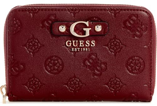 GUESS Damen Gerty Medium Zip Around Wallet, Claret, Einheitsgröße