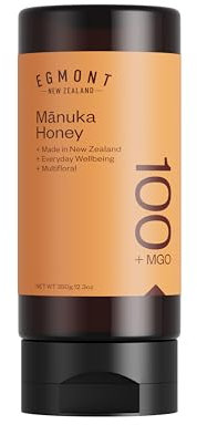 Egmont Honey Mānuka Honey 100+ MGO 350g (Squeeze) | Certified MGO and UMF Content | Raw Honey 100% Natural | Made in New Zealand