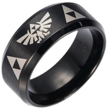 Ring Ringe Damen Bijouterie Herren Logo Anime Ring Retro Party Einfach Geometrisch Hochzeit Punk Männer Frauen Nr. 10 Schwarz