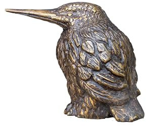Bronze-Skulptur Eisvogel | groß | 13x7x10cm | Tierfigur aus Bronze handgefertigt
