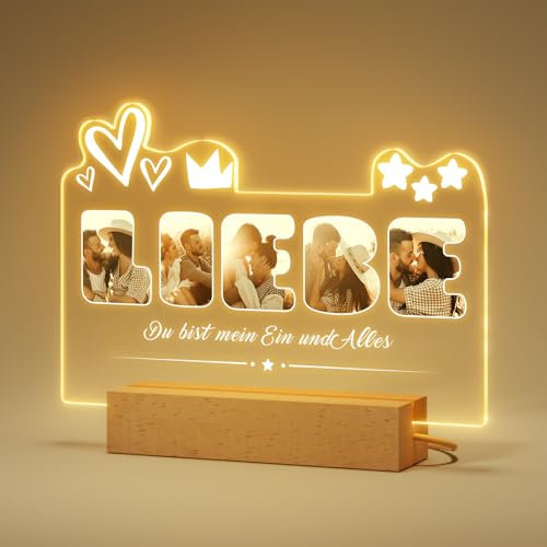 iDIY Liebe Lampe LED mit Foto und Widmung - Personalisierte Geschenke für Sie und Ihn zum Valentinstag Geburtstag Jahrestag Weihnachten