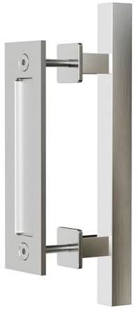 TSMST Manija de puerta deslizante de 30cm manija de puerta de granero de doble cara incrustada acero inoxidable invisible