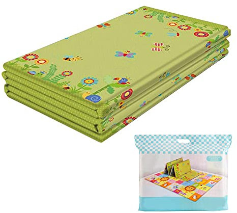 Baby Krabbelmatte, 180x100x1cm Wendefähige und Dicke Faltbare wasserdichte Schaumstoff Kinderteppich, Krabbelmatte Baby Bodenmatte XPE rutschfest Material, Tragbar für Innen- oder Außenbereich
