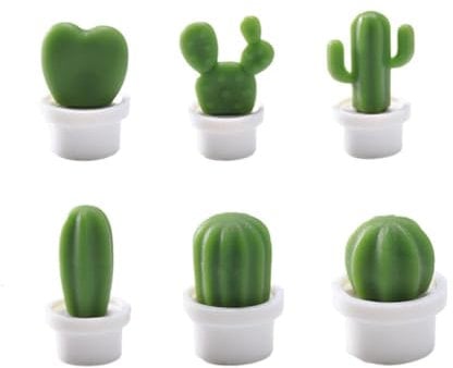 6Pcs/Set 3D Cute Plant Magnet Message Sticker for Kitchen Refrigerator Button Cactus Magnet Decoration Accessories para decor For strong cactus refrigerator cactus refrige cactus cac