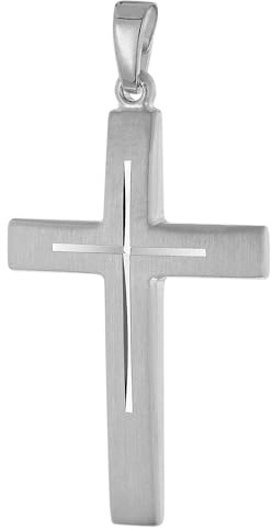 trendor Herren-Anhänger Kreuz 925 Silber Rhodiniert 28 mm 21314 | Schmuckstück für Männer, zeitlose Geschenkidee,