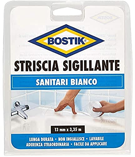 BOSTIK Dichtungsstreifen, selbstklebend, wasser- und Haushaltsreiniger, 13 mm x 3,35 m, weiß