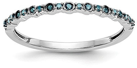 Ring Weißgold 14 Karat Diamant Blau Größe 7 (H/SI2,0,09 Karat)