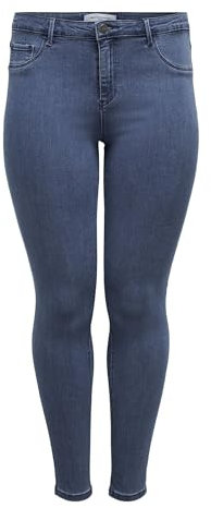ONLY Carmakoma Damen Carthunder Push Up Reg Mbd Noos Skinny Jeans, Medium Blue Denim, 48 EU