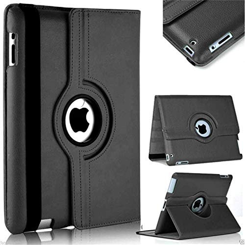 Funda blanda para iPad 2 3 4 (piel giratoria) para iPad 4 3 2 Tablet A1560 A1459 A1458 A1416 A1430 A1403 A1396, color negro