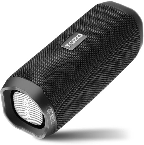 TOZO PA2 Bluetooth Speaker with Dual Drivers & Dual Bass Diaphragms, Deep Bass Loud Stereo Sound, Waterproof, 25H Playtime, Custom EQ App Portable Wireless Speaker for Home Outdoors Travel
