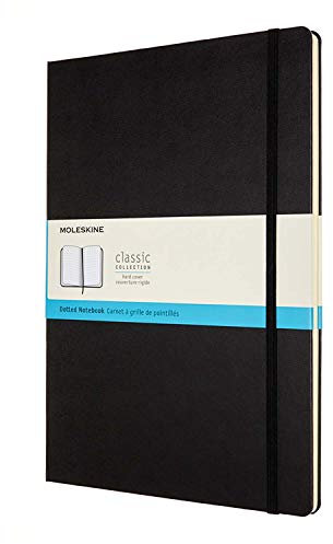 Moleskine - Klassisches Punktraster Notizbuch - Notizheft mit Hardcover und elastischem Verschluss - Maße A4 21 x 29.7 cm - Farbe Schwarz, 192 Seiten