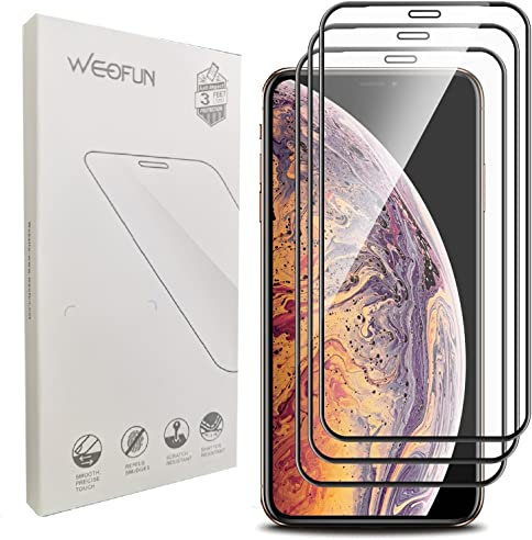 WEOFUN [3 Stück] 3D Panzerfolie für iPhone 11 Pro Max，Schutzfolie kompatibel mit iPhone XS Max - Schwarz