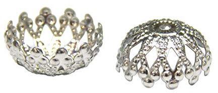 Perlin 30stk Edelstahl Filigrane Perlkappen Perlenkappen 12mm Metall Spacer Zwischenperlen Zwischenteile Endkappen Silber Metallperlen Für Schmuck Perlen Kette Armband M581