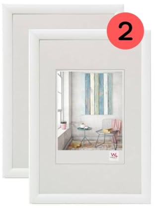 walther design Marco de fotos blanco 30 x 40 cm paquete doble Marco de plástico Trendstyle KP040WD