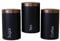 LOVIVER #N/A 3pcs Metal Containers with Lids, Coffee, Tea, Sugar Food Storage Container Jars with Lids, Black