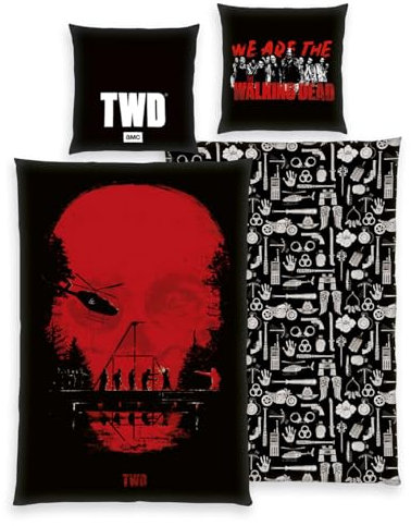 The Walking Dead Bettwäsche mit Wendemotiv 80x80 + 135x200cm, 100% Baumwolle