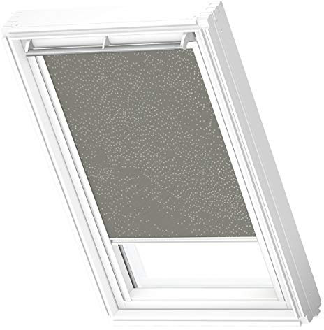 VELUX Original Dachfenster Verdunkelungsrollo für S08 / 608, Olivebeige Gepunktet, mit Weißer Führungsschiene