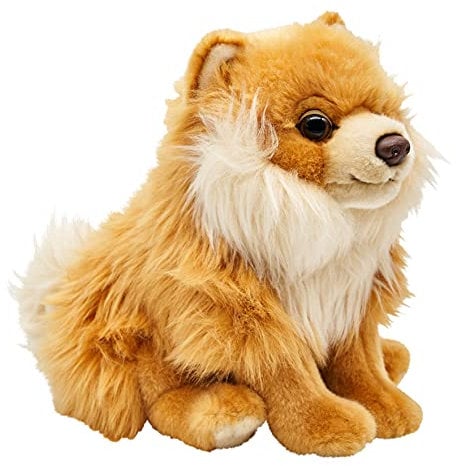 Uni-Toys - Zwergspitz, sitzend - 23 cm (Höhe) - Plüsch-Hund, Spitz, Haustier - Plüschtier, Kuscheltier