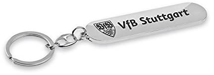 VfB Stuttgart Schlüsselanhänger | Mit Wappen Schriftzug | ca 8,4 x 2,0 cm | [silber mit Logo]