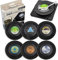 Litensh 6 Stück Retro-CD-Vinyl-Schallplatten-Untersetzer, rutschfeste Gummi-Getränkeuntersetzer, isoliert, runde Tee-, Kaffee-, Getränke-Matten, Tischschutz, verhindert Verrutschen des Halters