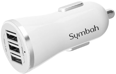 Symbah Car Charger 3-Port Multi USB Automobile Charger with Blue LED and Smart-Adaptive Rapid Charger for iPhone, Samsung, Smartphone, Tablets and More