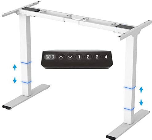 FLEXISPOT EC4 Scrivania Regolabile in Altezza con 2 Potenti Motori, 3 Livelli Telaio della Scrivania Standing Desk Scrivania Elettrica Scrivania Motorizzata con Tastiera Intelligente