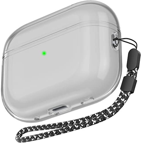 AHASTYLE Transparent Hülle für Airpods Pro 2 Schutzhülle und Haut Case für AirPods Pro [Unterstützung USB-C] [Kabelloses Laden] Kompatibel mit Airpods Pro 2. Generation (Schwarz)