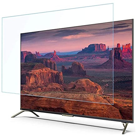 Household Matte Anti Glare Film, 32-75 inch Anti Blue Light TV Screen Protector, Scratch Resistan Filter, No Bubbles, That Relieve Eye Strain and Help You Sleep Better/65in Frameless