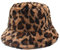 GIVBRO Leopardenmuster Fischerhut Fischerhut Kunstfell Hut Sonnenhut für Damen Herren Winter Herbst Outdoor Dress Up Braun