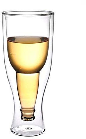 Chope à bière 1 pc Creative Double Paroi Bière Verre Chope À Bière 200 ML Lait Jus Boisson Verre Bière Tasse Conception Simple Pratique