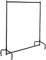 Vivo Technologies 4ft Heavy Duty Metal Clothes Rail Garment Rail Clothe Hanging Rail with Wheels Black Single Clothing Rail No Tools Required