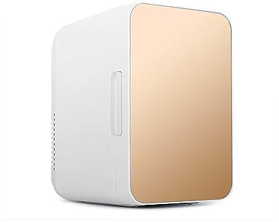 VINAMY Mini Fridge 8 Litre, a portable car refrigerator, two-in-one for travel and home use,Gold