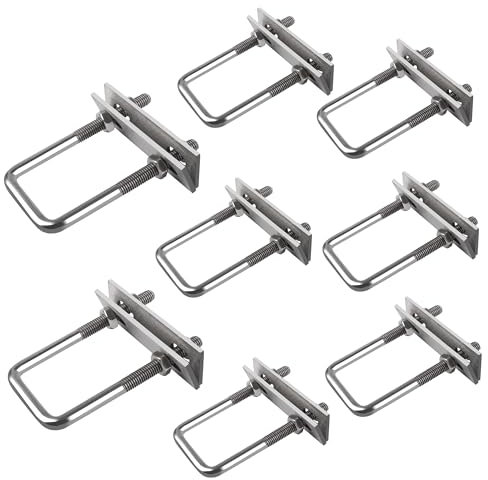 Bulloni a U M8 40 x 100 mm, U Bolt Acciaio Inox, 8 Pezzi Staffe a U Con Dado Piastra Telaio E Rondella, per Linstallazione Di Tubazioni E Applicazioni Industriali, Argento