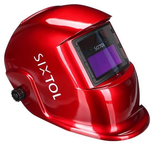 WELDING MASK 2 | Solar Auto Oscurecimiento Casco de Soldadura | Máscara de Soldadura | Función de lijado | Amplia Sombra 4/9-13 Casco de Soldadura para TIG MIG ARC | Rojo