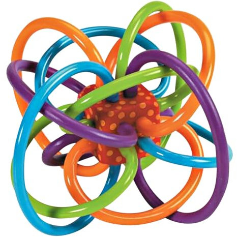 Fiorky 2-in-1 Greif-Handball, kratzfest, weiches Gummi, for frühzeitige Entwicklung, Zahnen, Aktivität, Geschenk for Jungen und Mädchen