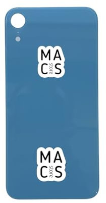 Generisch Backcover Glas kompatibel mit iPhone XR Rückglas Glas Rückseite Ersatz mit Kleber (Rot, Gelb, Blau, Weis, Koralle) (Blau)
