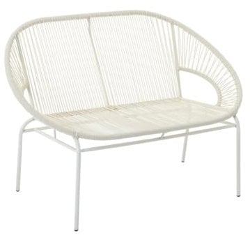 Vente-unique-Gartenbank - Polyrattan - Weiß - ALIOS III von MYLIA