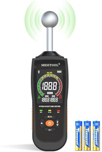 Misuratore di umidità per pareti Misura non distruttiva Umidometro per legno Umidimetro per muratura Adatto per camper, soffitto, legna da ardere, muratura pavimento